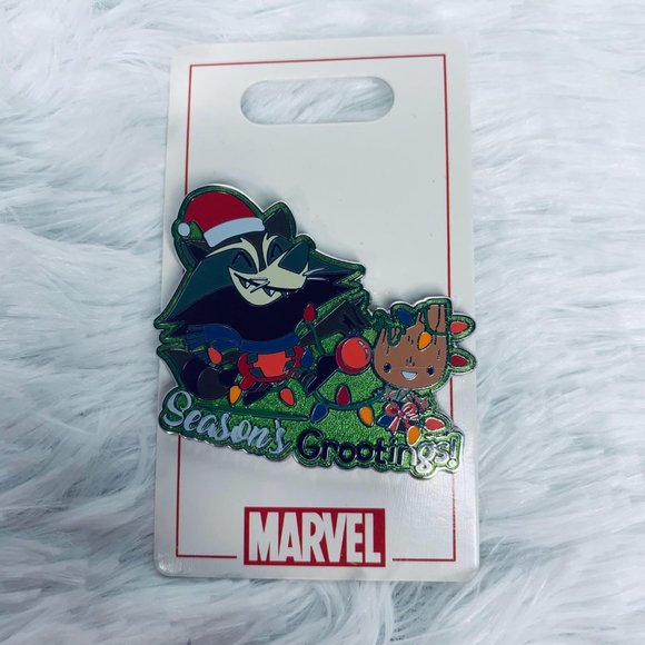 Disney Parks Marvel Guardians of the Galaxy Rocket Groot Season’s Grootings Pin - Picture 2 of 4